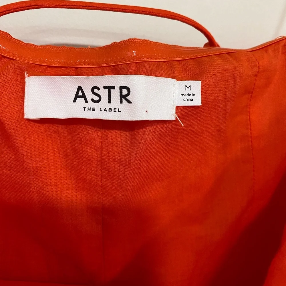 Astr Strapless Orange Midi Dress Tangerine Medium NWI - Picture 5 of 8